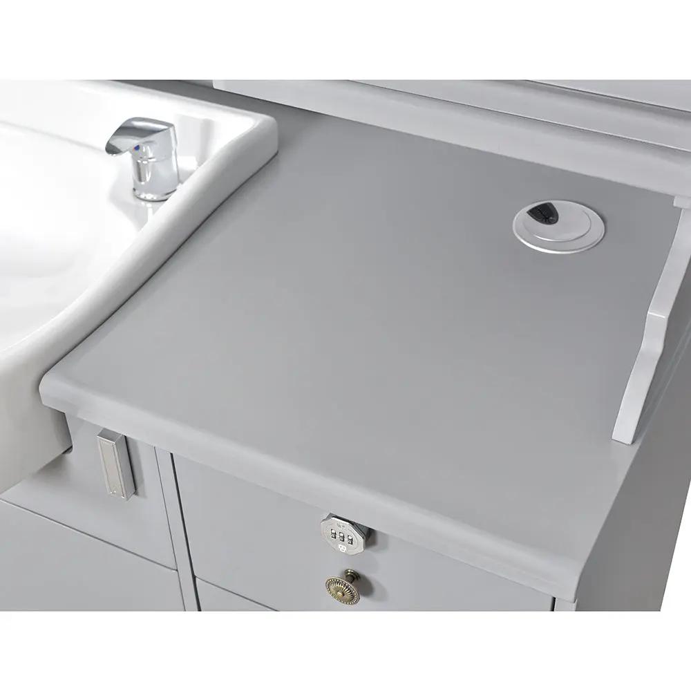 Barber Station with Frontwash Sink & LED Barber Mirror - Mohegan II Barber Unit DIR Store