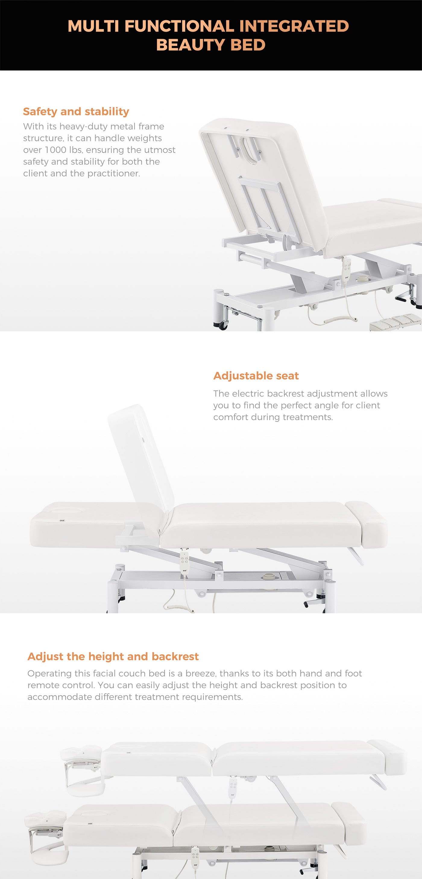 Physiotherapy Physio Treatment Beauty Couch / Beauty Bed / Massage Table - WellRelax spa- detail - DIR Store