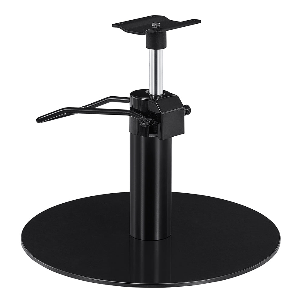 Salon Chair Hydraulic Pump and Round Base Set - Titanium Black
