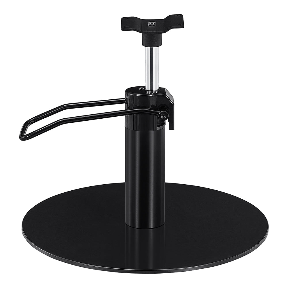 Salon Chair Hydraulic Pump and Round Base Set - Titanium Black