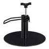 Salon Chair Hydraulic Pump and Round Base Set - Titanium Black