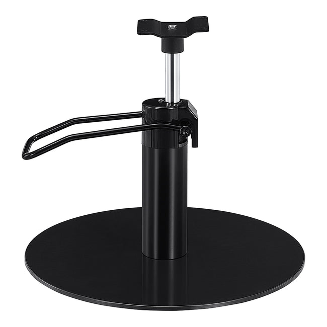 Salon Chair Hydraulic Pump and Round Base Set - Titanium Black