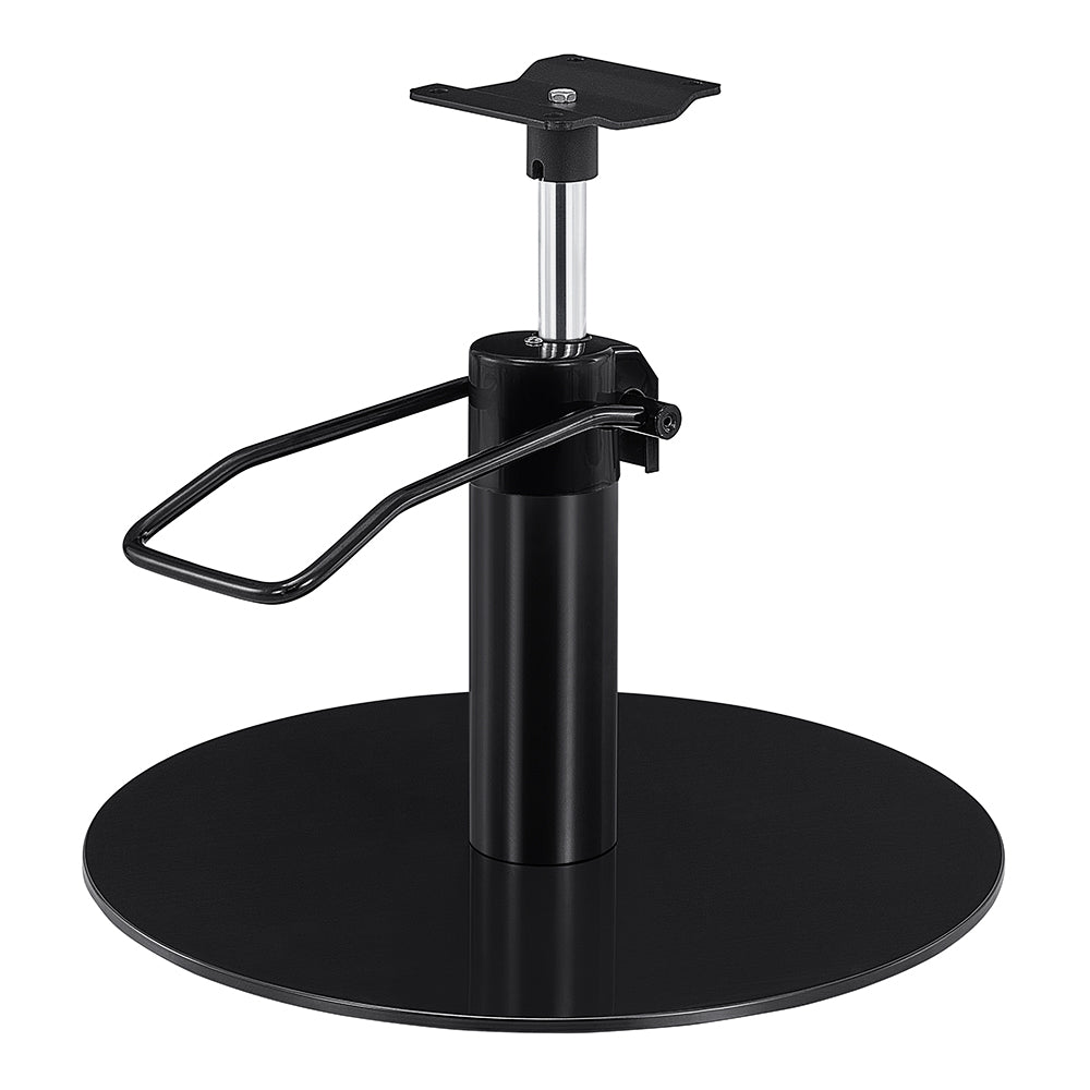 Salon Chair Hydraulic Pump and Round Base Set - Titanium Black