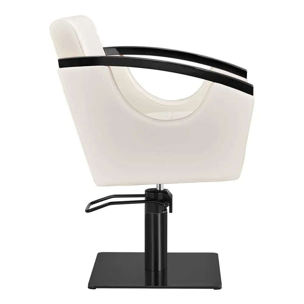 Salon Chair with Titanium Black Stainless Steel Arms - Bello Titanium Black Styling Chair DIR Store