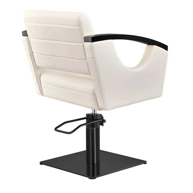 Salon Chair with Titanium Black Stainless Steel Arms - Bello Titanium Black Styling Chair DIR Store