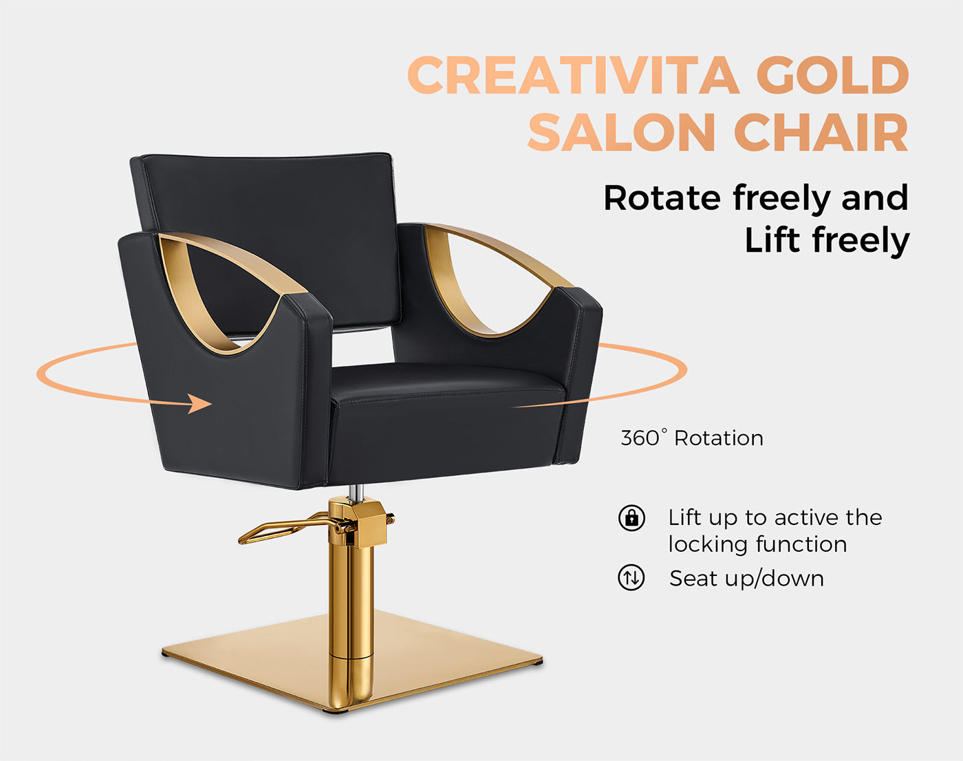 Poltrona da parrucchiere - Poltrona da parrucchiere Creatività Gold- detail - DIR Store