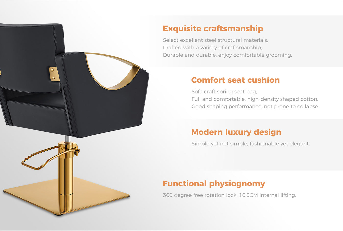 Poltrona da parrucchiere - Poltrona da parrucchiere Creatività Gold- detail - DIR Store