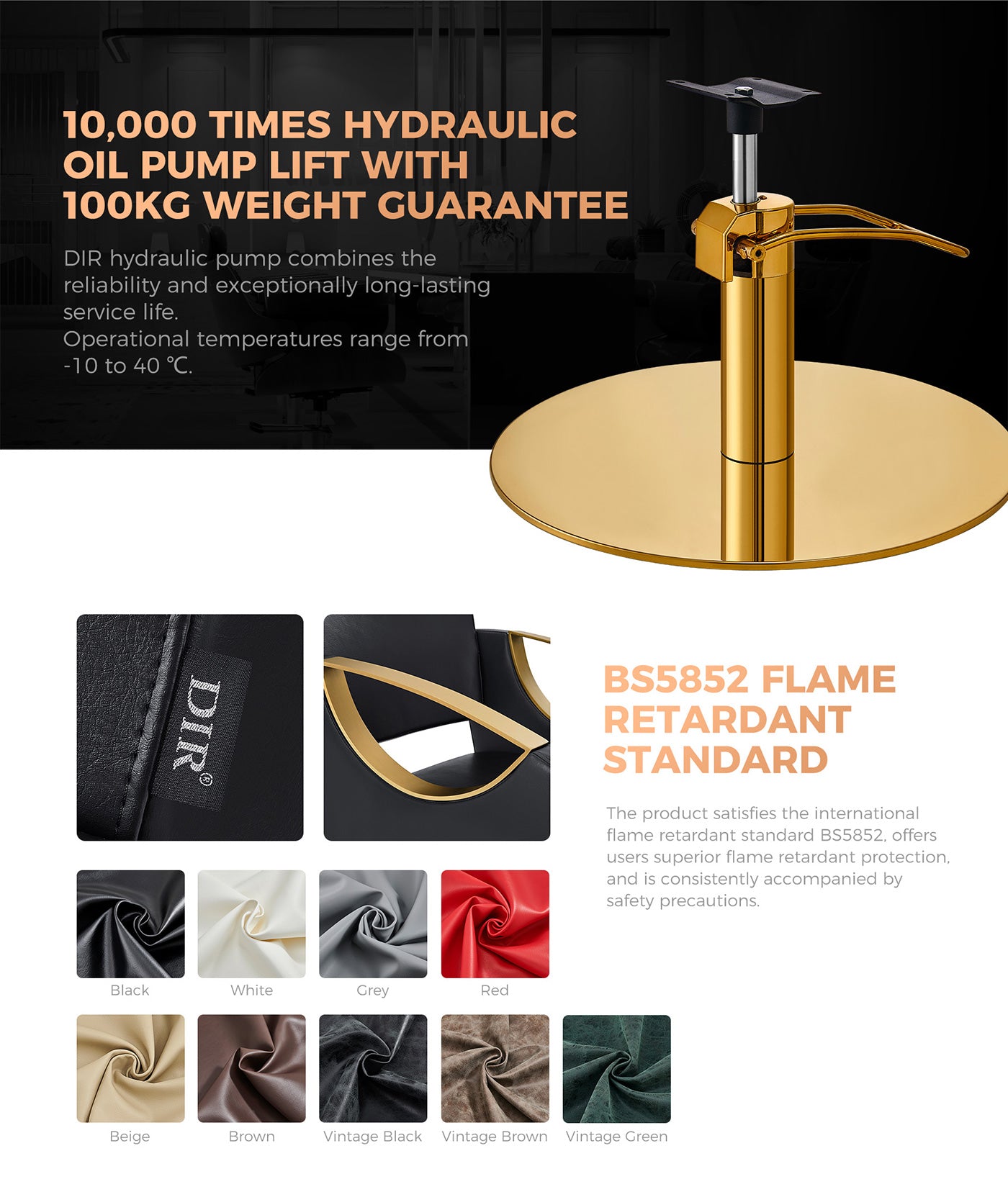 Poltrona da parrucchiere - Poltrona da parrucchiere Creatività Gold- detail - DIR Store