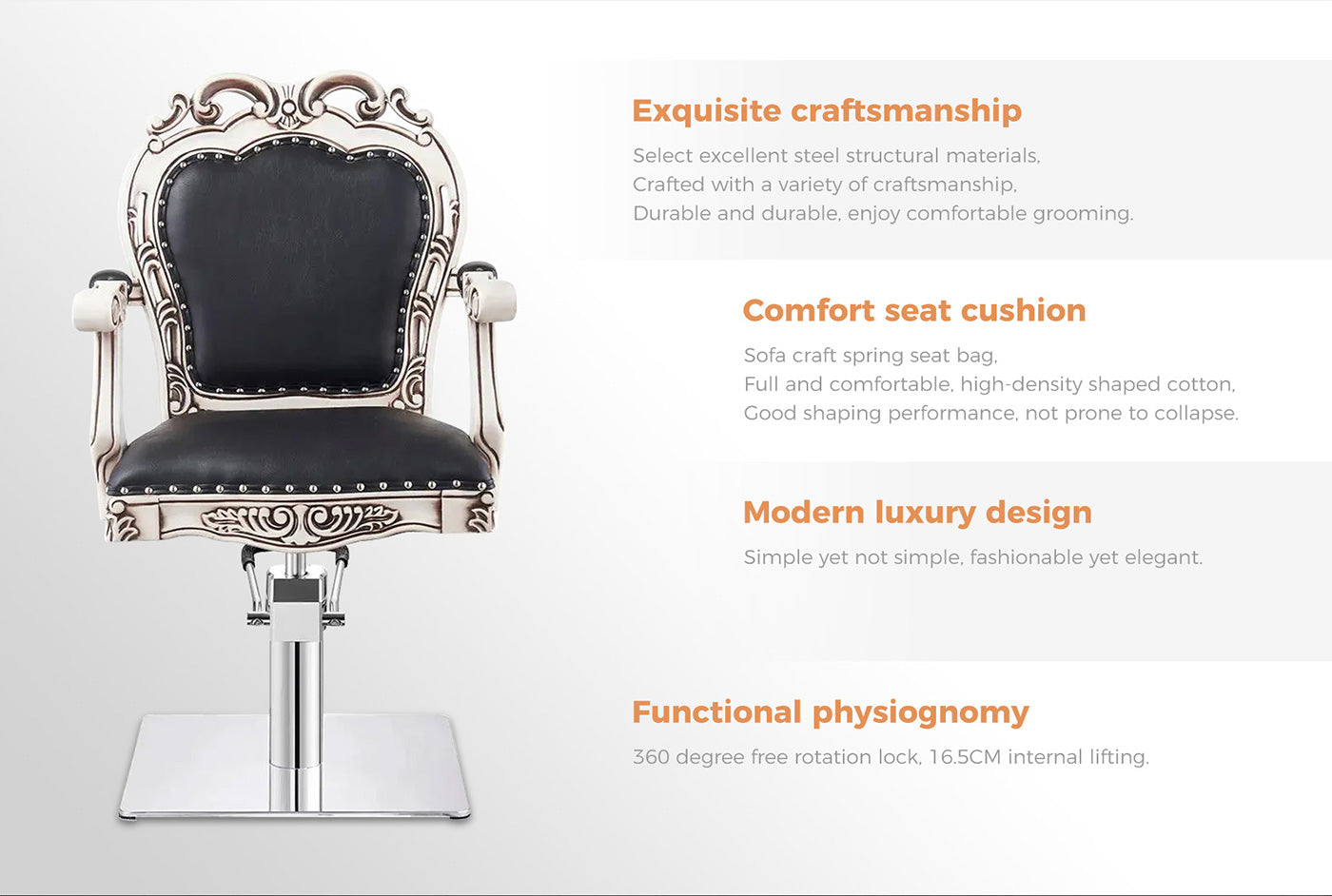 Salon Chair - Georgia Styling Chair- detail - DIR Store