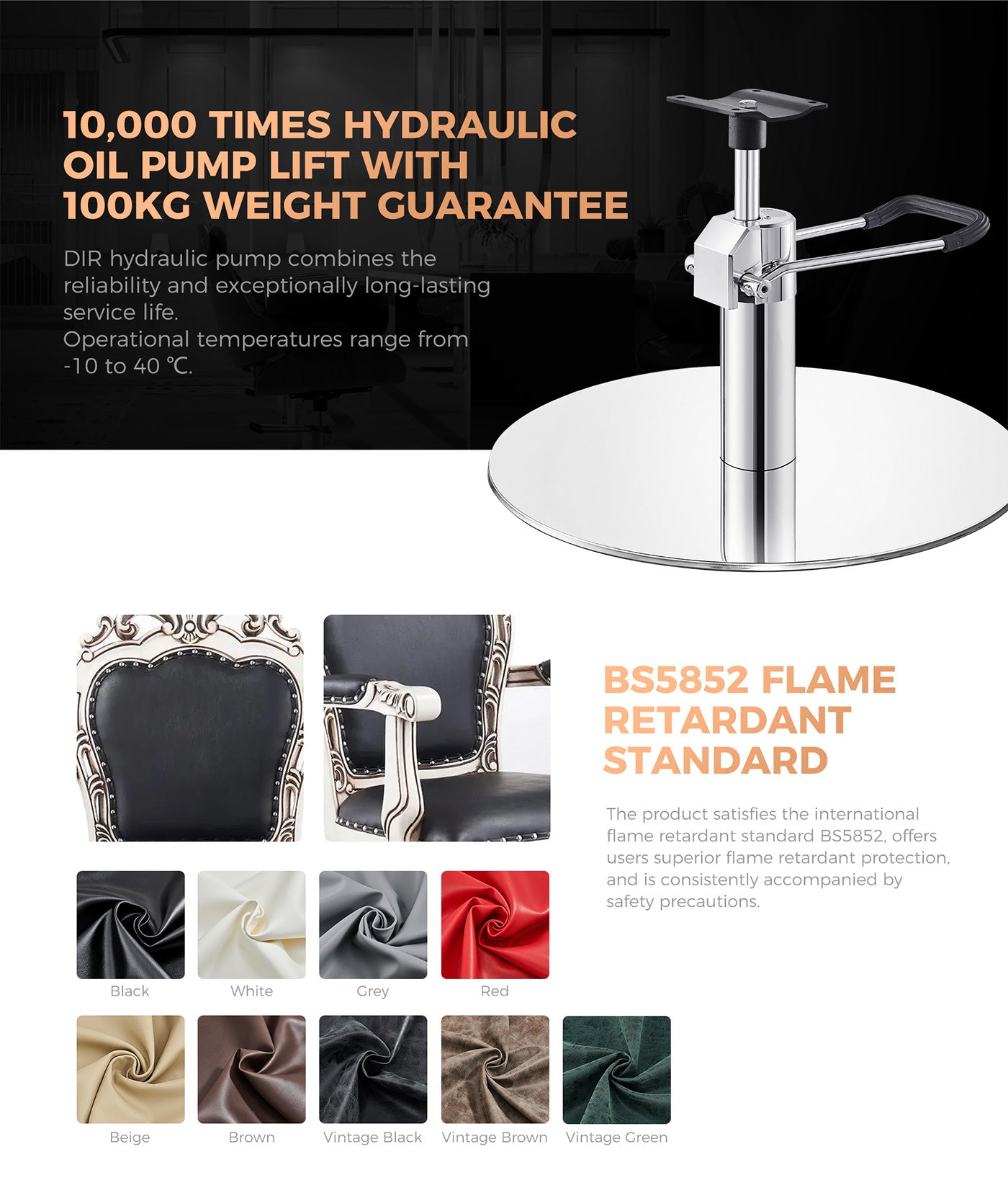 Salon Chair - Georgia Styling Chair- detail - DIR Store