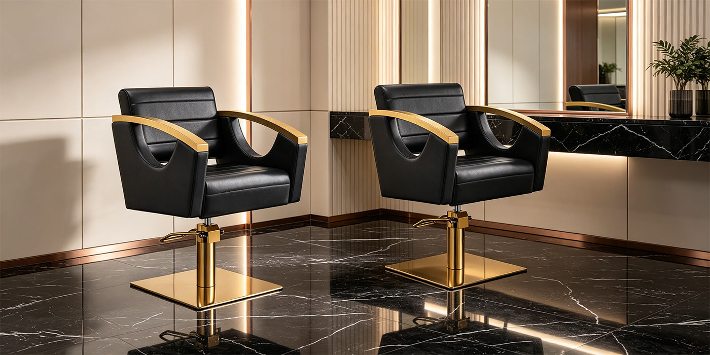 Салонен стол със златни рамена от неръждаема стомана - Bello Gold Styling Chair- detail - DIR Store