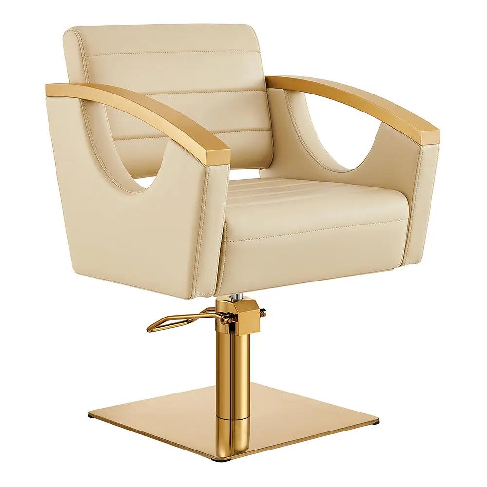 Salon Chair with Gold Stainless Steel Arms - Bello Gold Styling Chair - DIR Store