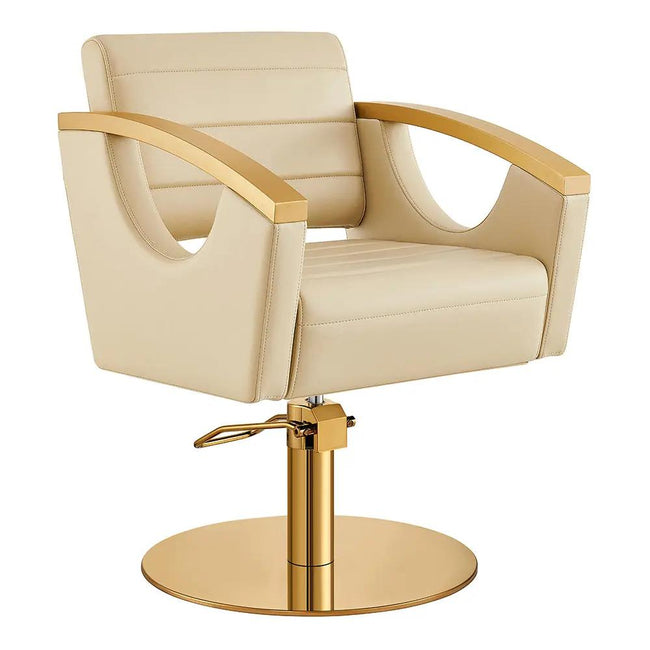 Salon Chair with Gold Stainless Steel Arms - Bello Gold Styling Chair - DIR Store