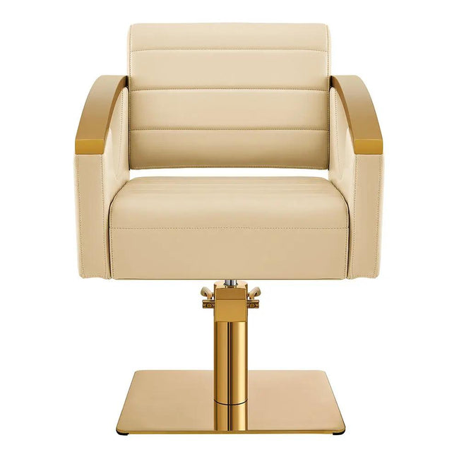 Salon Chair with Gold Stainless Steel Arms - Bello Gold Styling Chair - DIR Store