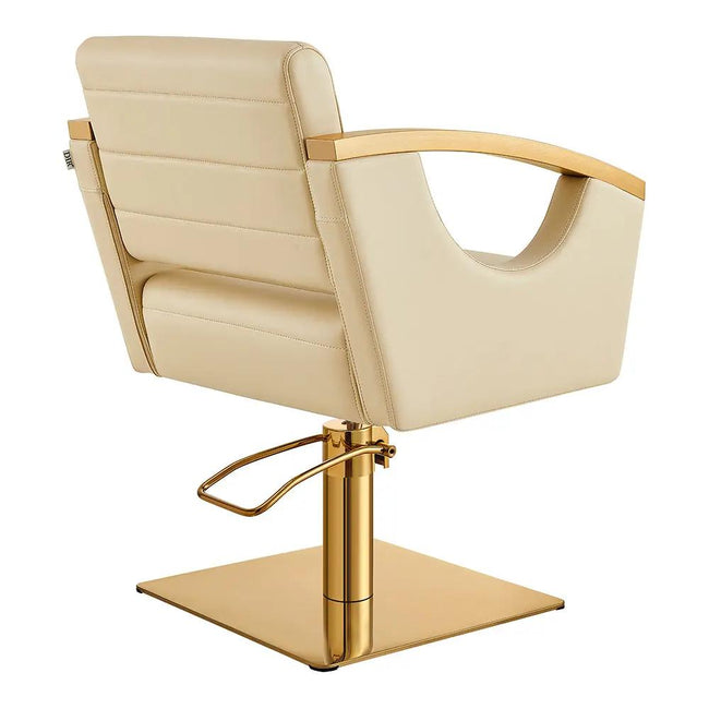 Salon Chair with Gold Stainless Steel Arms - Bello Gold Styling Chair - DIR Store