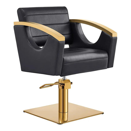 Salon Chair with Gold Stainless Steel Arms - Bello Gold Styling Chair - DIR Store