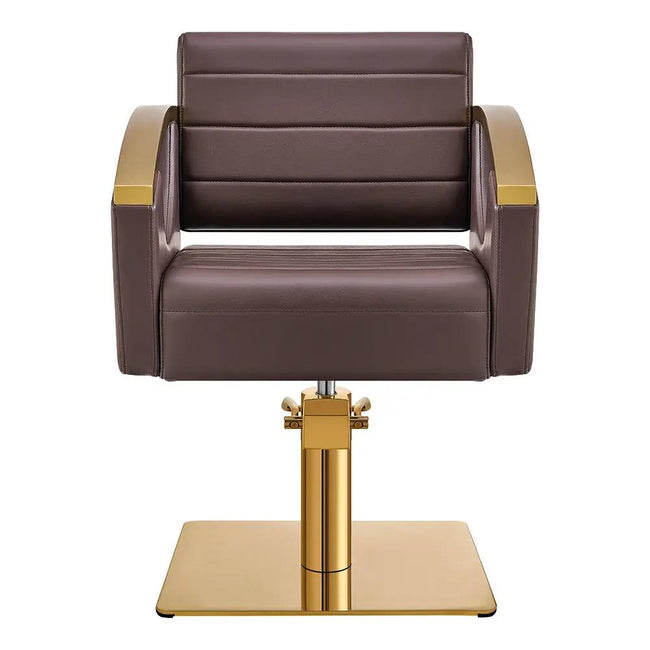 Salon Chair with Gold Stainless Steel Arms - Bello Gold Styling Chair - DIR Store