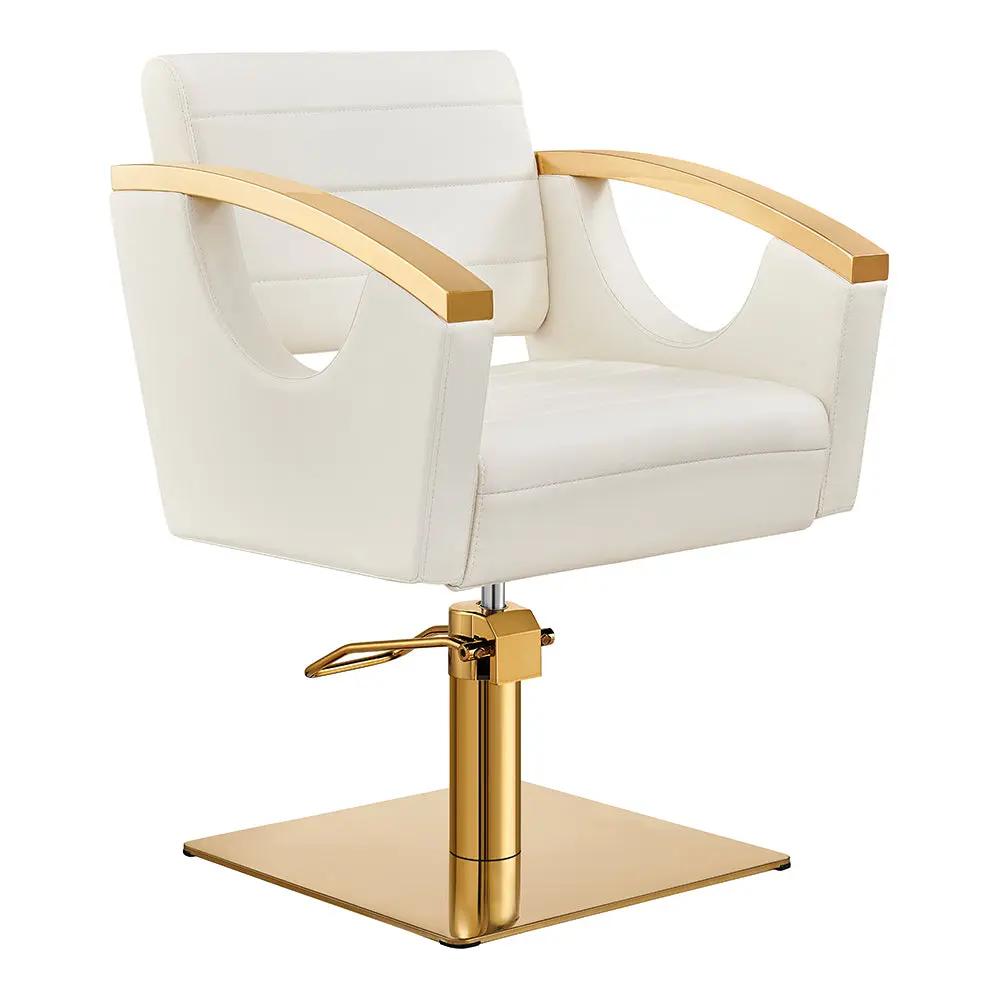 Salon Chair with Gold Stainless Steel Arms - Bello Gold Styling Chair - DIR Store