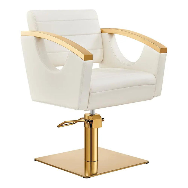 Salon Chair with Gold Stainless Steel Arms - Bello Gold Styling Chair - DIR Store