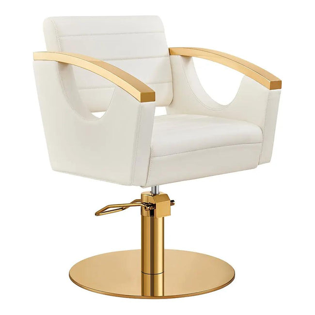 Salon Chair with Gold Stainless Steel Arms - Bello Gold Styling Chair - DIR Store
