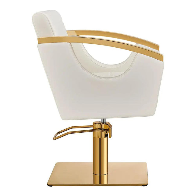 Salon Chair with Gold Stainless Steel Arms - Bello Gold Styling Chair - DIR Store
