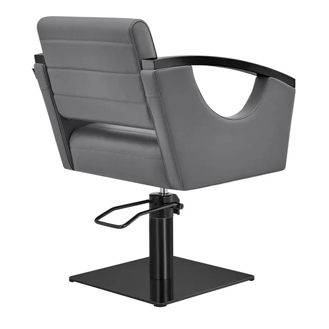 Salon Chair with Titanium Black Stainless Steel Arms - Bello Titanium Black Styling Chair DIR Store