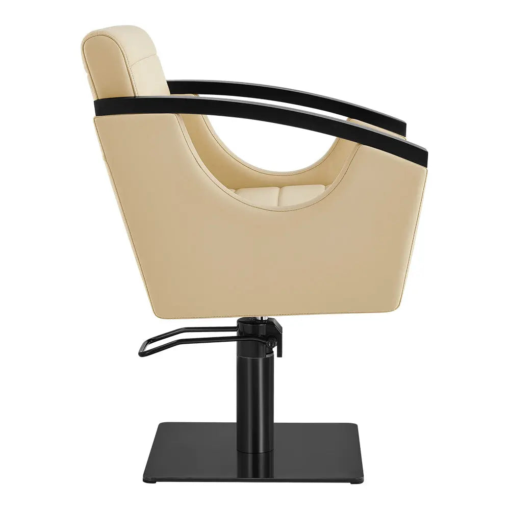 Salon Chair with Titanium Black Stainless Steel Arms - Bello Titanium Black Styling Chair DIR Store