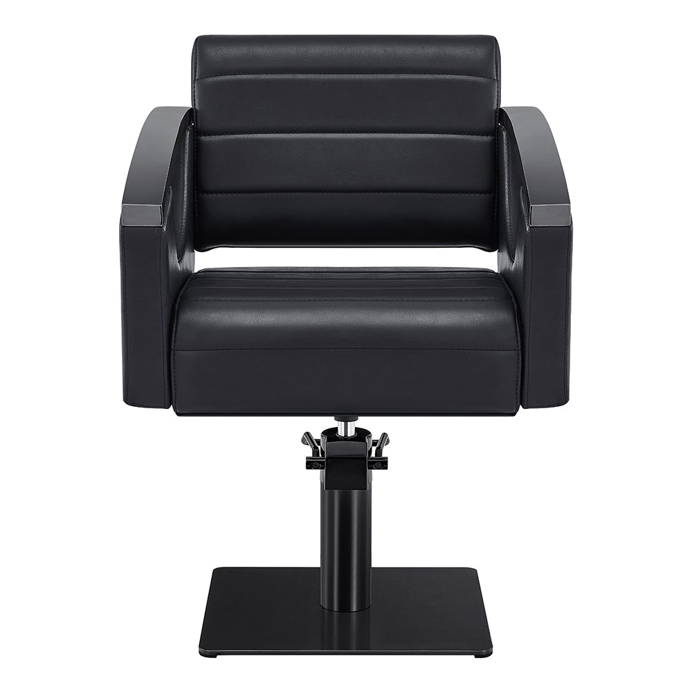 Salon Chair with Titanium Black Stainless Steel Arms - Bello Titanium Black Styling Chair DIR Store