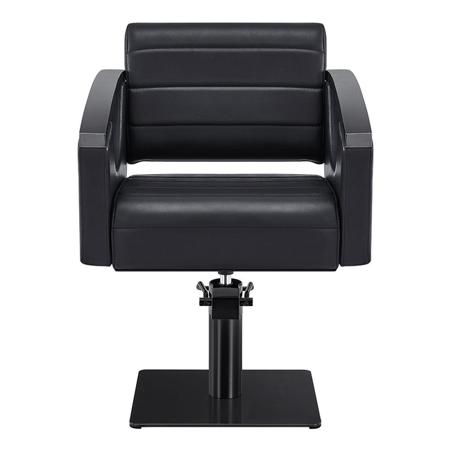 Salon Chair with Titanium Black Stainless Steel Arms - Bello Titanium Black Styling Chair DIR Store