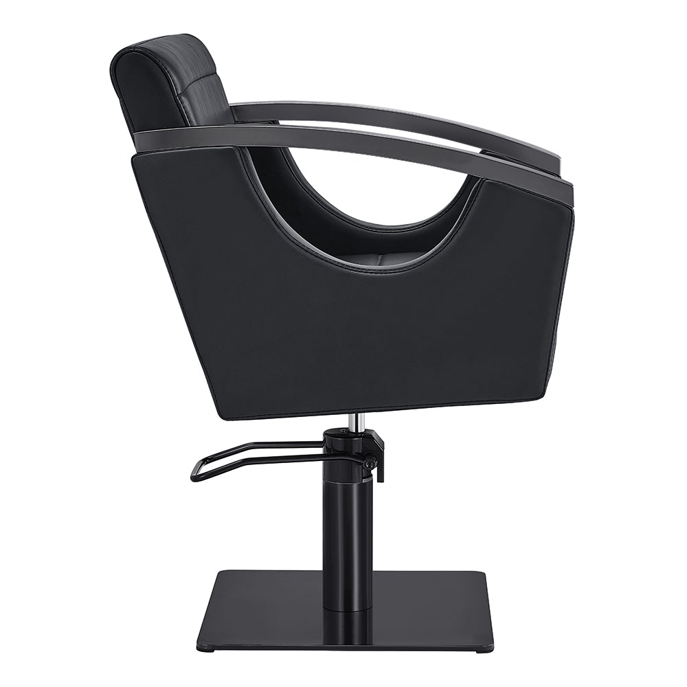 Salon Chair with Titanium Black Stainless Steel Arms - Bello Titanium Black Styling Chair DIR Store
