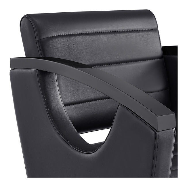 Salon Chair with Titanium Black Stainless Steel Arms - Bello Titanium Black Styling Chair DIR Store