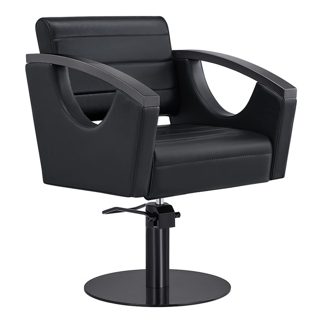 Salon Chair with Titanium Black Stainless Steel Arms - Bello Titanium Black Styling Chair DIR Store