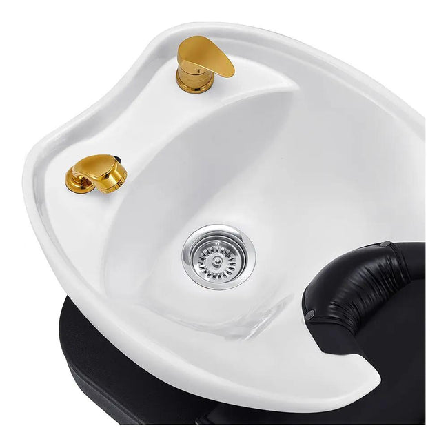 Beauty Salon Backwash Unit with Adjustable Basin & Seat - Beckman Gold Backwash Unit - DIR Store