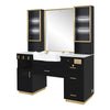 Barber Station with LED Barber Mirror - Istanbul Barber Unit with front wash basin and fittings