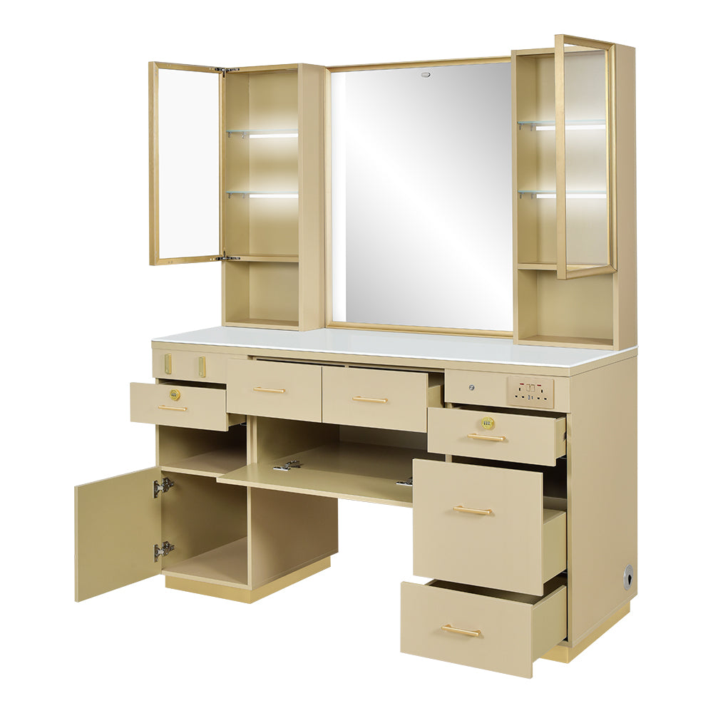Barber Station with LED Barber Mirror – Ankara Barber Unit